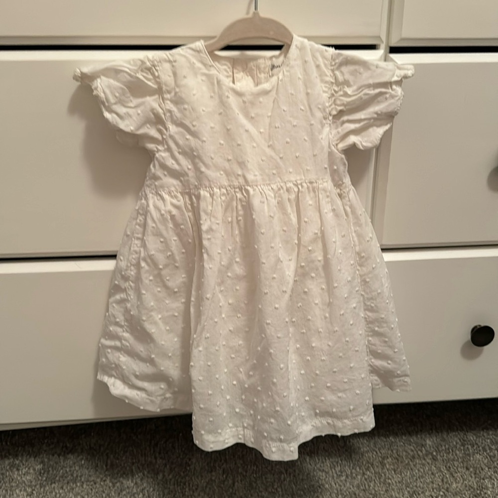 White woven eyelet dress